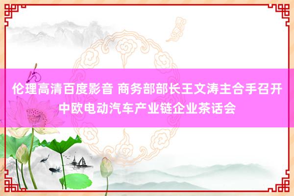 伦理高清百度影音 商务部部长王文涛主合手召开中欧电动汽车产业链企业茶话会