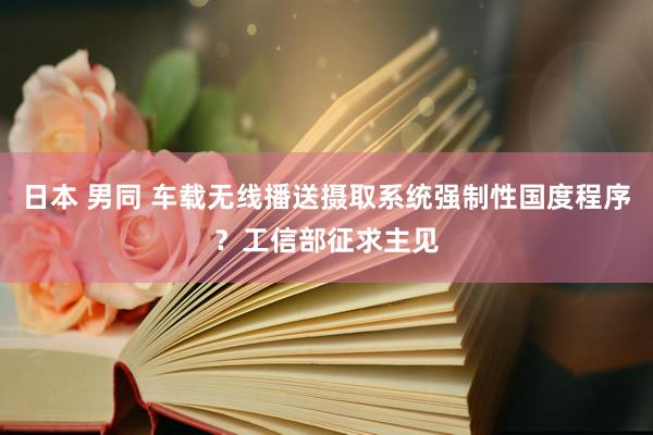 日本 男同 车载无线播送摄取系统强制性国度程序？工信部征求主见