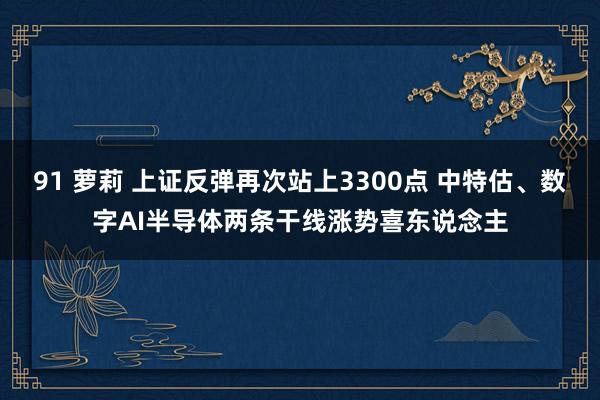 91 萝莉 上证反弹再次站上3300点 中特估、数字AI半导体两条干线涨势喜东说念主