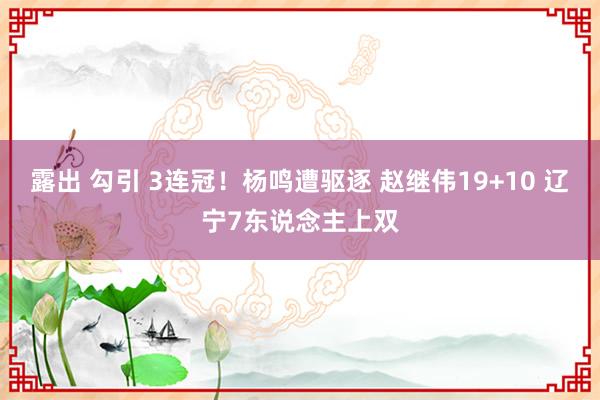 露出 勾引 3连冠！杨鸣遭驱逐 赵继伟19+10 辽宁7东说念主上双