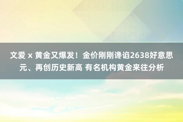 文爱 x 黄金又爆发！金价刚刚谗谄2638好意思元、再创历史新高 有名机构黄金来往分析