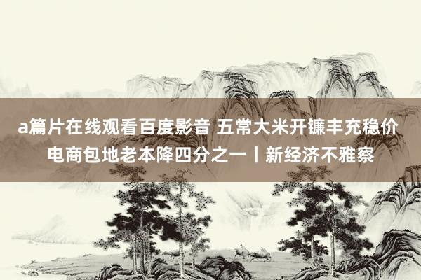 a篇片在线观看百度影音 五常大米开镰丰充稳价 电商包地老本降四分之一丨新经济不雅察