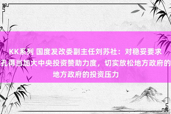 KK系列 国度发改委副主任刘苏社：对稳妥要求的开拓面孔得当加大中央投资赞助力度，切实放松地方政府的投资压力