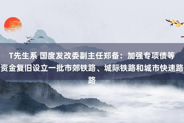 T先生系 国度发改委副主任郑备：加强专项债等资金复旧设立一批市郊铁路、城际铁路和城市快速路