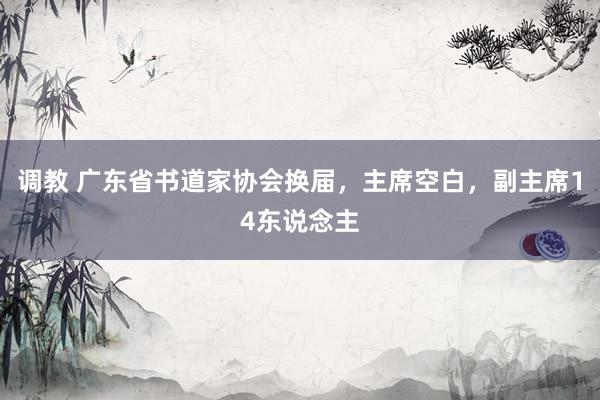 调教 广东省书道家协会换届，主席空白，副主席14东说念主