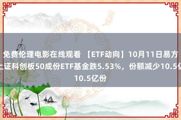 免费伦理电影在线观看 【ETF动向】10月11日易方达上证科创板50成份ETF基金跌5.53%，份额减少10.5亿份