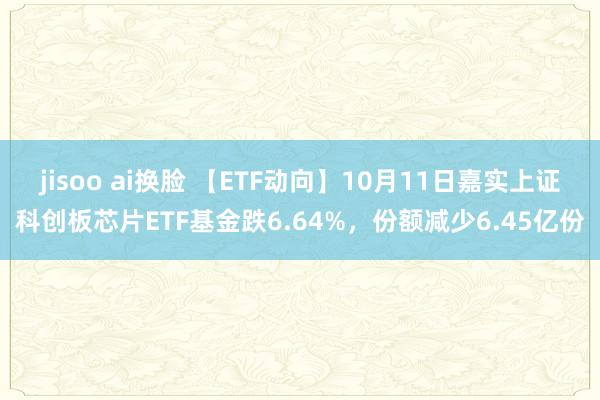 jisoo ai换脸 【ETF动向】10月11日嘉实上证科创板芯片ETF基金跌6.64%，份额减少6.45亿份