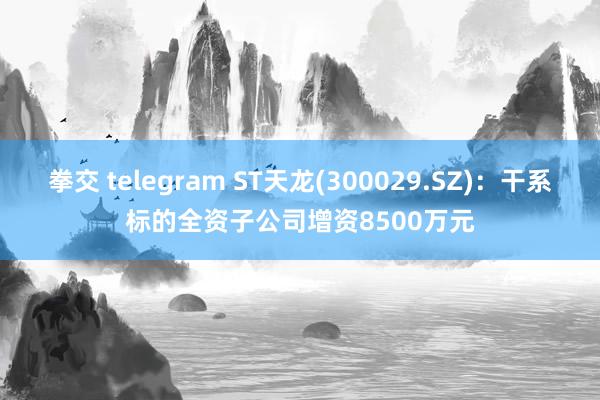 拳交 telegram ST天龙(300029.SZ)：干系标的全资子公司增资8500万元