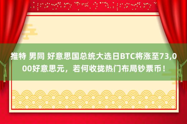 推特 男同 好意思国总统大选日BTC将涨至73,000好意思元，若何收拢热门布局钞票币！