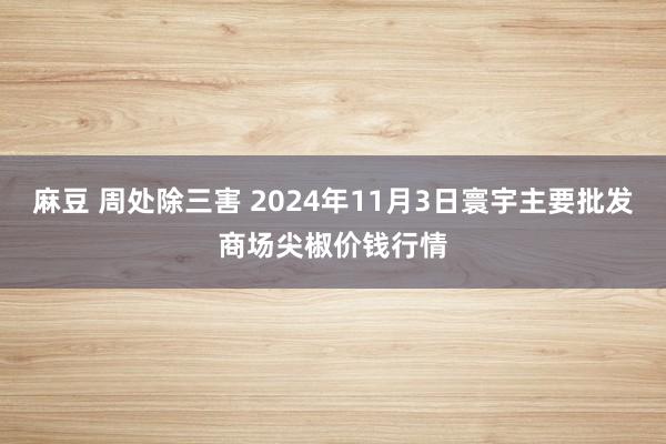 麻豆 周处除三害 2024年11月3日寰宇主要批发商场尖椒价钱行情