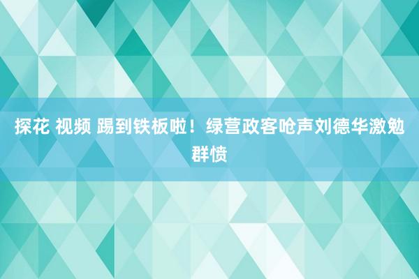 探花 视频 踢到铁板啦！绿营政客呛声刘德华激勉群愤