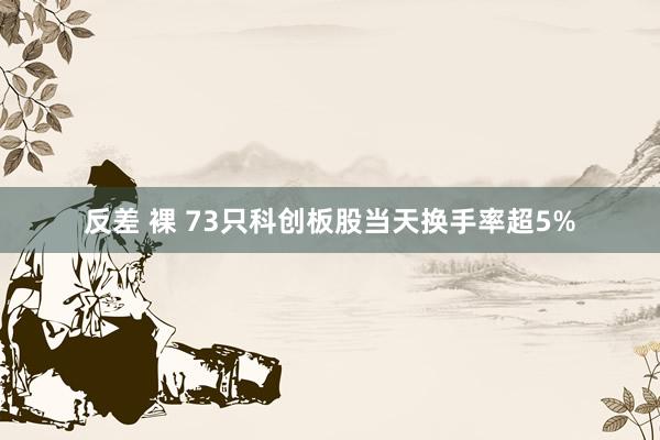 反差 裸 73只科创板股当天换手率超5%