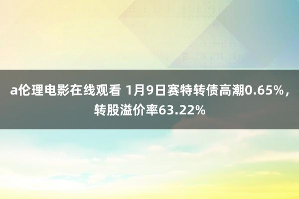 a伦理电影在线观看 1月9日赛特转债高潮0.65%，转股溢价率63.22%