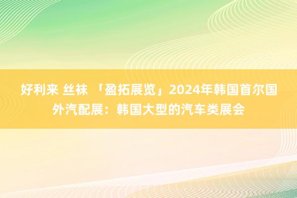 好利来 丝袜 「盈拓展览」2024年韩国首尔国外汽配展：韩国大型的汽车类展会