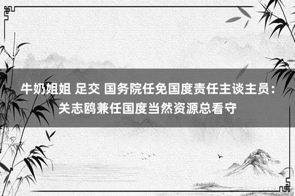 牛奶姐姐 足交 国务院任免国度责任主谈主员：关志鸥兼任国度当然资源总看守