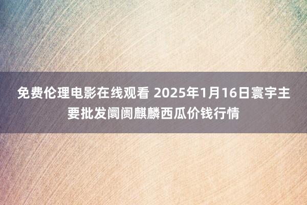 免费伦理电影在线观看 2025年1月16日寰宇主要批发阛阓麒麟西瓜价钱行情